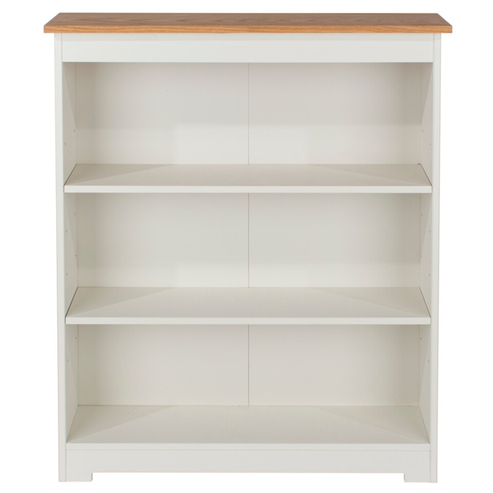 image 1 of Colorado Low Wide Bookcase - MDF/MDP - 80 x 21.5 x 100 cm - Soft White/Oak | White