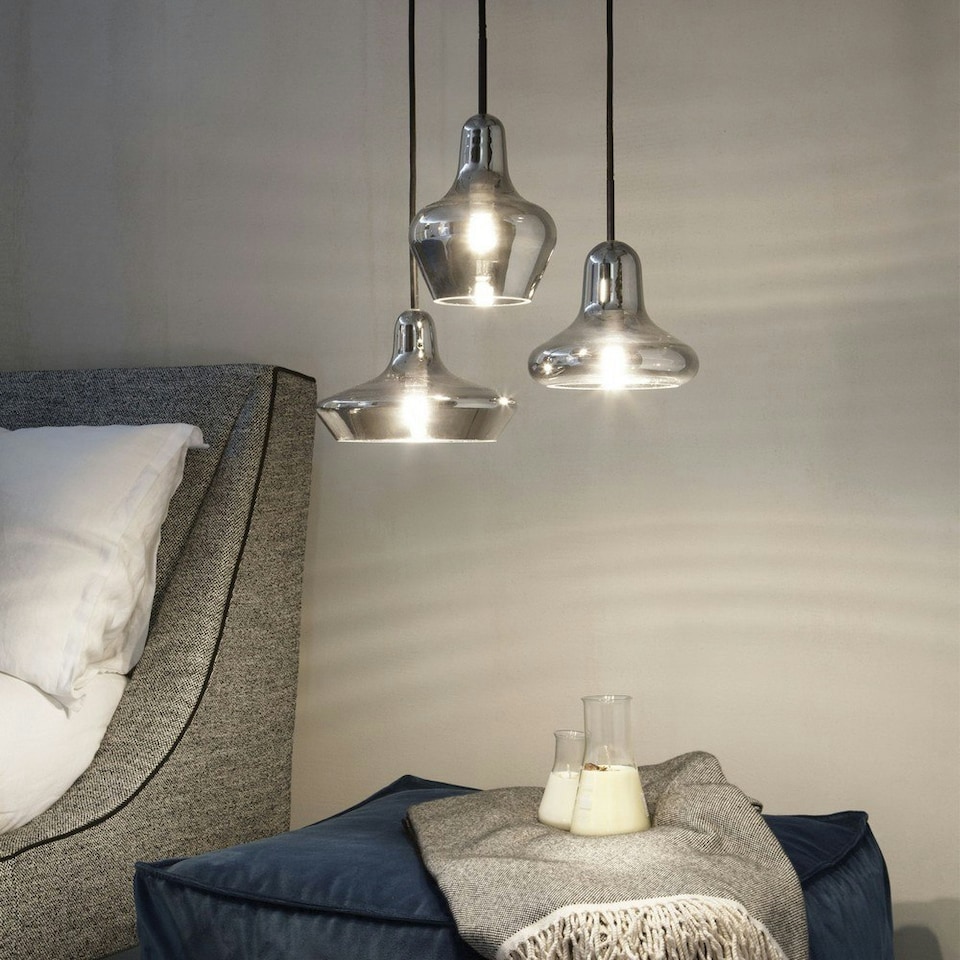 image 1 of Lido 1 Light Dome Ceiling Pendant Light Smokey