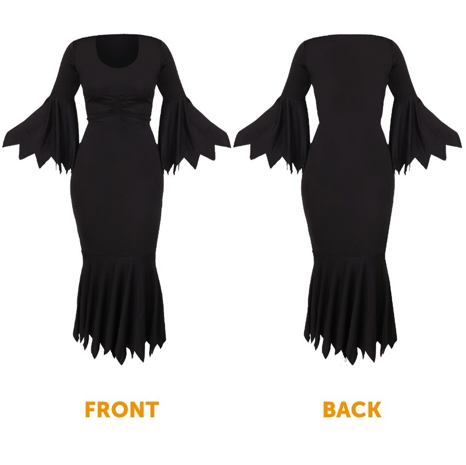 image 1 of Spider Witch Costume with Spider Prop | Black | L