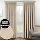 image 1 of Luxury Enhanced Living Cream Velvet, Supersoft, Blackout, Thermal Curtains with Tape Top (PAIR) - 46 x 54 inch (117x137cm)