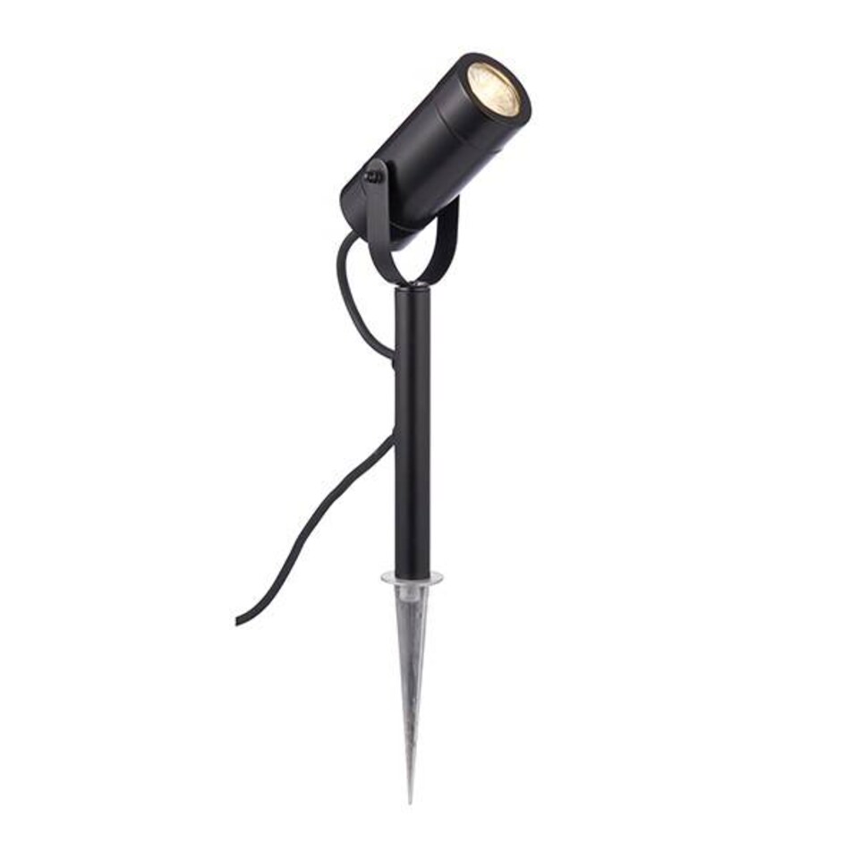 image 1 of Palin Outdoor Spike Light Matt Black, Glass IP44, GU10