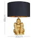 image 3 of ValueLights Modern Gold Sitting Gorilla Monkey Design Table Lamp With Black Gold Drum Shade Black