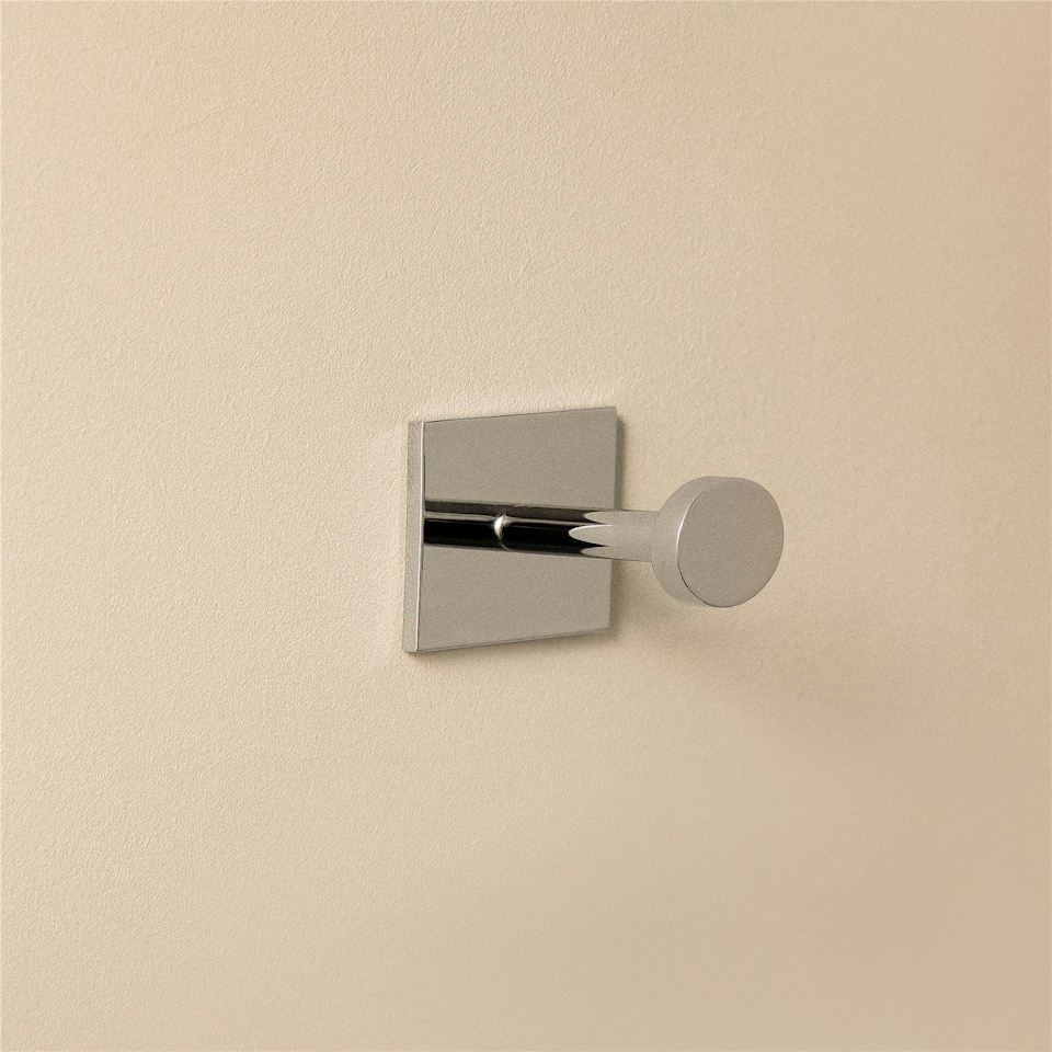 image 1 of Cosmic Wall Mount Towel Hook with Durable Metal for Bathroom, Light Grey