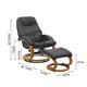 image 5 of Living and Home Ergonomic Executive Office Reclining Chair with Footstool - Black