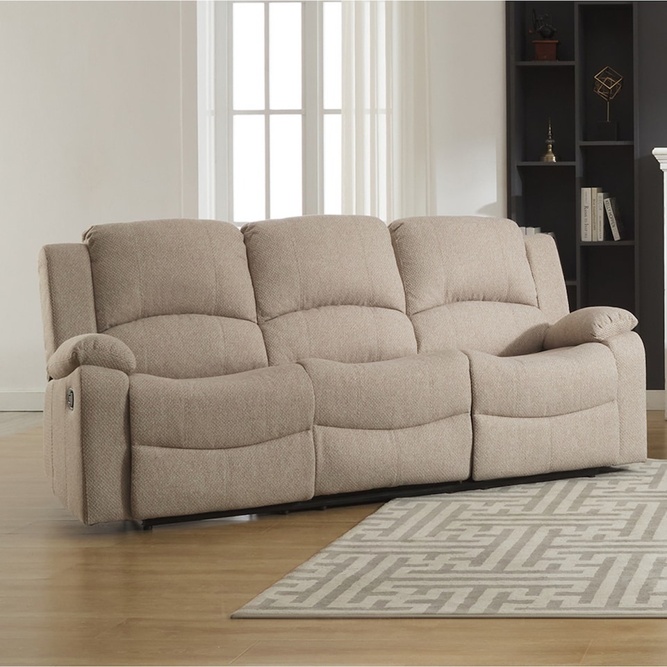 image 1 of Marldon 3 Seat Reclining Sofa - Beige