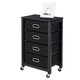 image 3 of COSTWAY Dresser Chest of Drawers with 4 Drawers w/ Wheels Black