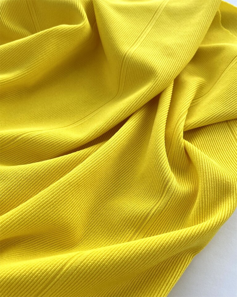 Yellow Bandage Rib Stretch Knit Fabric for Dressmaking, 134cm / 52" Wide - per metre