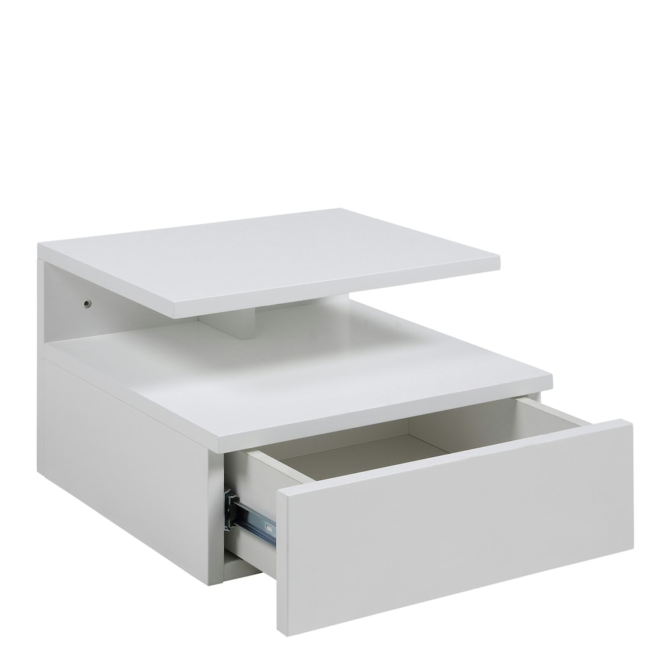 image 1 of Ashlan Bedside Table with 1 Drawer in White