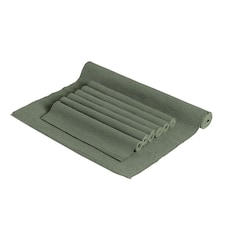 Nicola Spring 7pc Cotton Fabric Placemats & Table Runner Set - Green