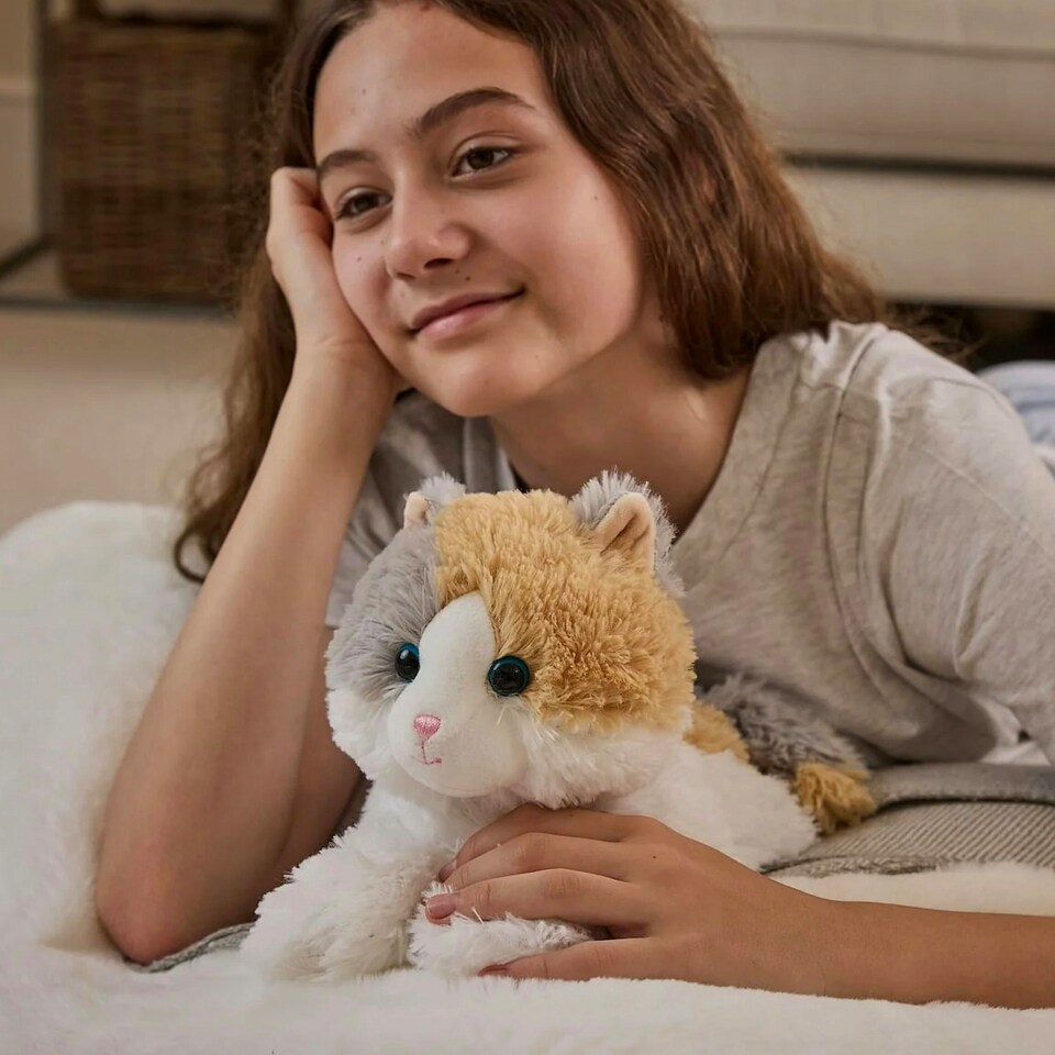 image 1 of Warmies Plush Ginger Cat Microwavable Weighted Teddy