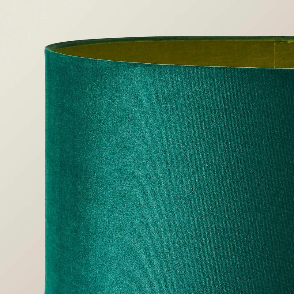 image 1 of ValueLights Charlie Chrome Stem Floor Lamp Green Drum Shade Green