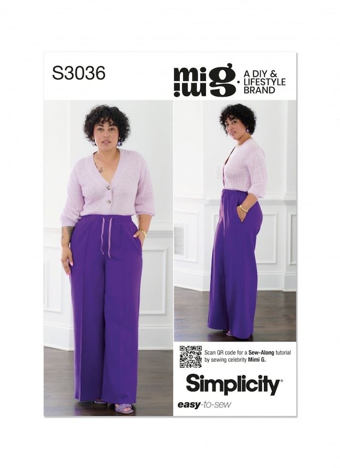 Simplicity 3036 Paper Sewing Pattern – Women’s Trousers, Size Y5 (18–20–22–24–26), Easy