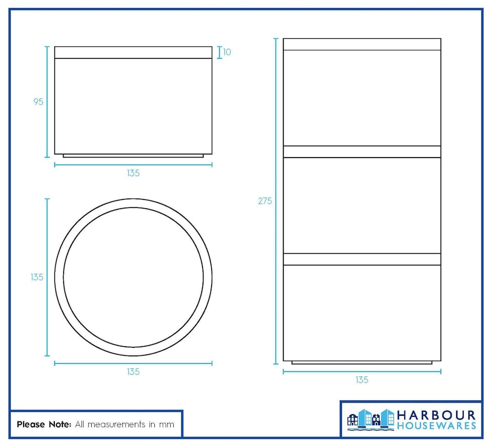 image 1 of Harbour Housewares 3pc Stacking Tea Coffee Sugar Canister Set with Bamboo Lids - White