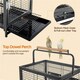 image 6 of Yaheetech 65 cm Tall Wrought Iron Travel Bird Cage Carrier Black