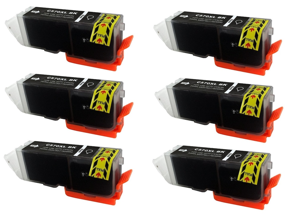 image 1 of 6x Compatible Canon PGI570XL Black Ink Cartridges | Black | XL | 6