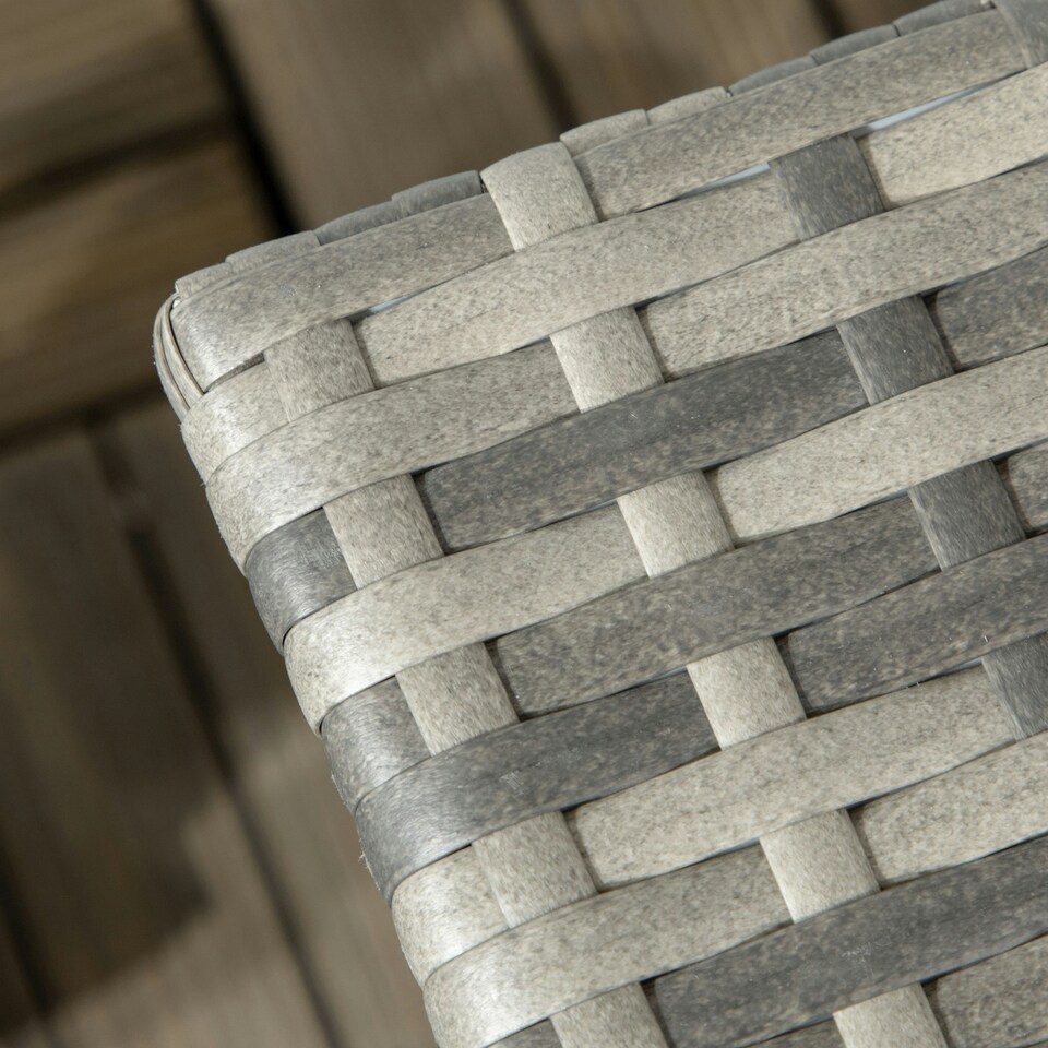 image 1 of Outsunny PE Rattan Outdoor Coffee Table, Modern Rattan Side Table, Mixed Grey