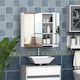 image 2 of HOMCOM Wall Mounted Bathroom Mirror Storage Cabinet with Door Shelf