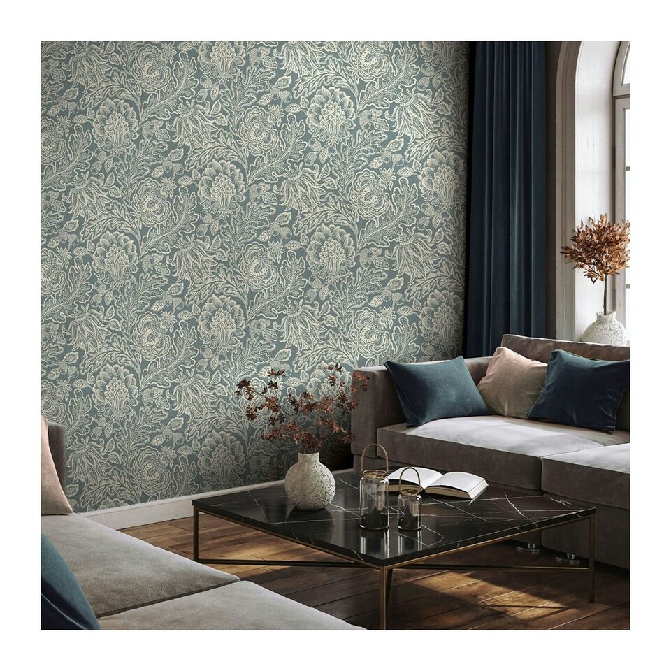 image 1 of Belgravia Fernhurst Trail Floral Wallpaper - Green - 10m x 53cm Green