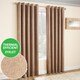 image 1 of Enhanced Living Vogue Latte Natural 90 x 108 inch (229x274cm) Eyelet Thermal Noise reducing Dim Out Curtains (PAIR)