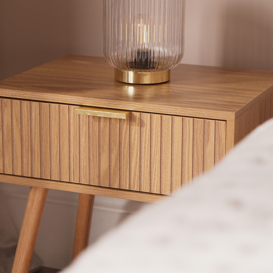 image 1 of OHS Venice Bedside Table 1 Drawer Cabinet Nightstand Storage Unit
