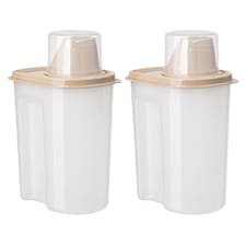 Pack of 2 1.7L Laundry Detergent Containers With Measuring Cups