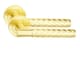 image 1 of Golden Grace 1 Pair Knurled Diamond Cut T-Bar Door Handle Satin Brass Finish with Spindle and Screws
