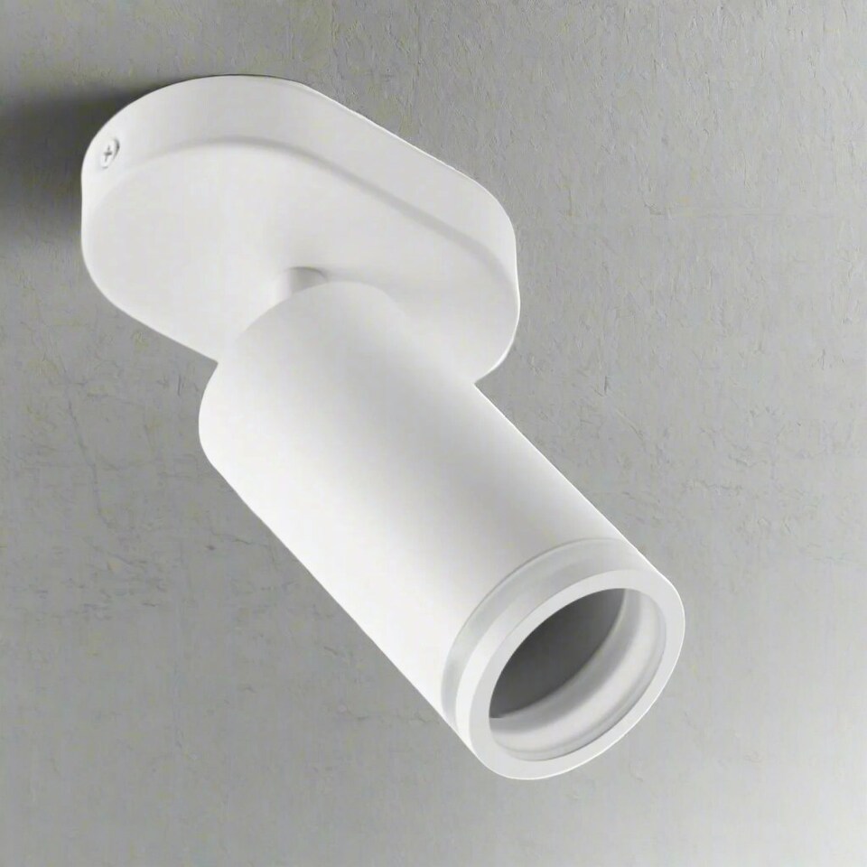 image 1 of CGC SOLIS White Single GU10 Ceiling Spotlight with Halo Ring Adjustable Spot Bar White