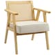 image 6 of HOMCOM Rattan Armchair with Wood Frame Seat Cushion for Living Room Bedroom