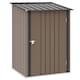 image 1 of Outsunny 3.3ft x 3.4ft Lean to Garden Shed, Metal Outdoor Storage Shed with Single Lockable Door, Tool Storage Shed for Garden, Patio, Lawn, Brown