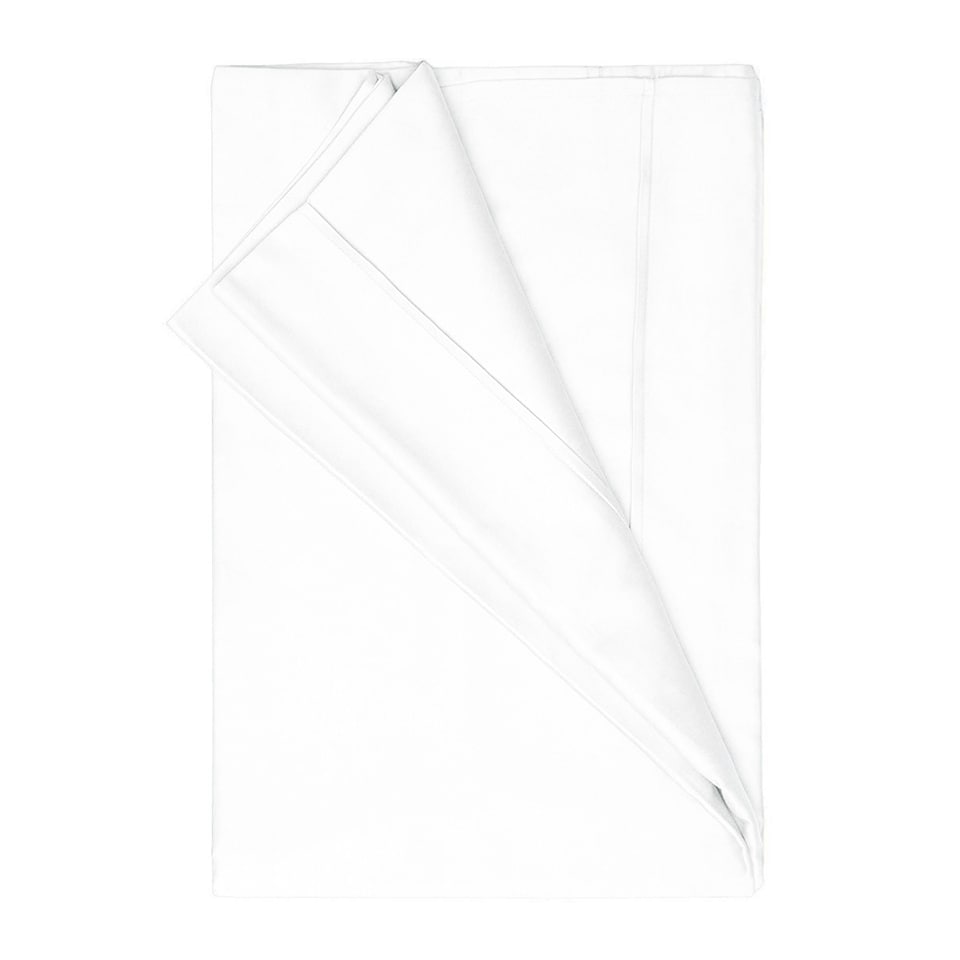 image 1 of Belledorm Egyptian Cotton Plain Flat Sheet | White | White | King | 1