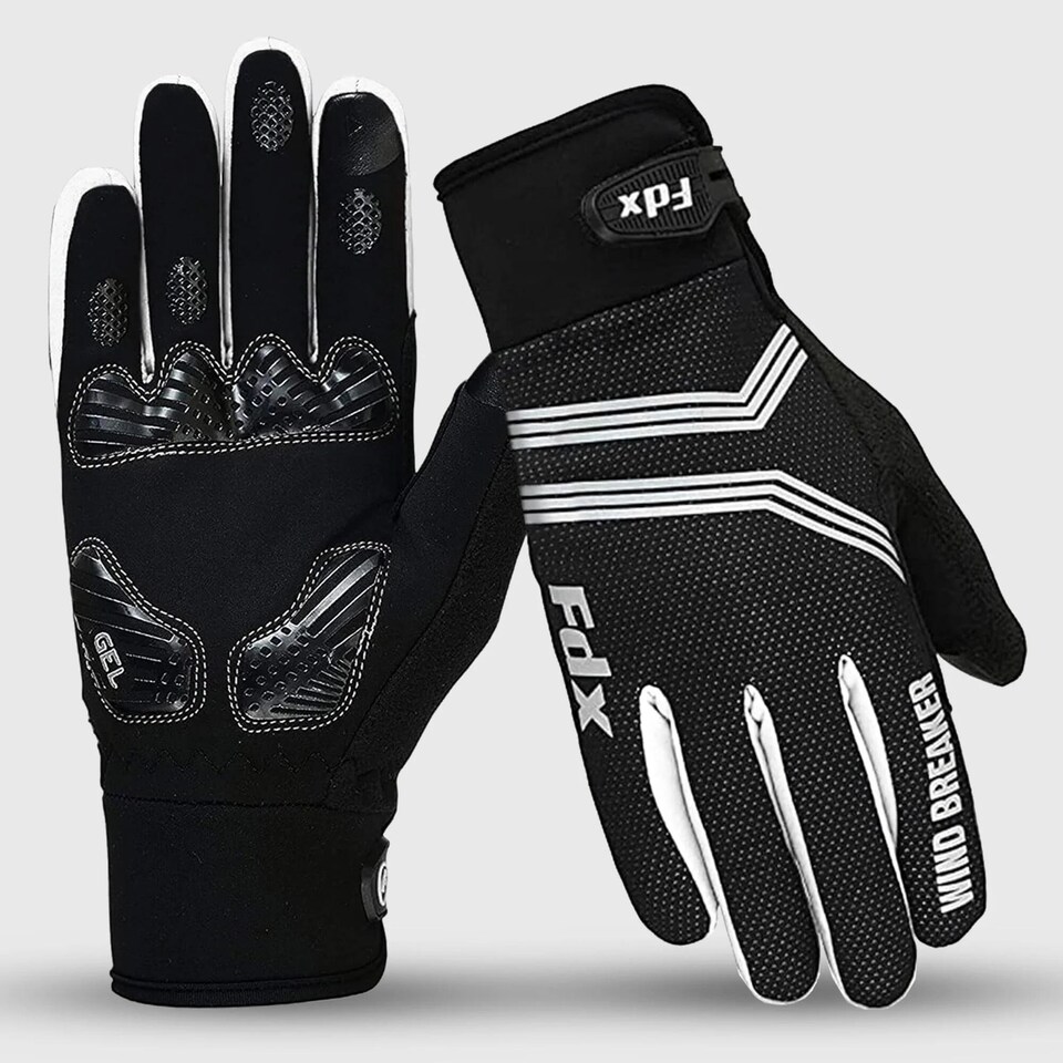 image 1 of Dryrest Full Finger Winter Cycling Gloves Thermal Windproof Padded Glove