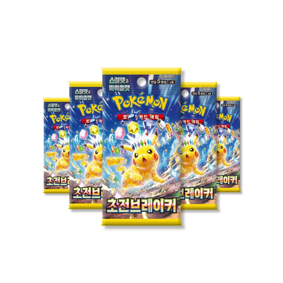 image 1 of Pokemon Cards Super Electric Breaker Booster Bundle x 5 Pokemon Packs Korean Surging Sparks - TCYM Import