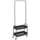 image 6 of HOMCOM Metal Clothes Rack with Shoe Stand, Clothing Rail on Wheels w/ 2 Basket
