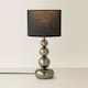 image 4 of ValueLights Chrome Table Lamp with Black Faux Silk Shade | Black