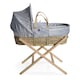 image 1 of Clair de Lune Dimple Palm Moses Basket With Folding Stand - Grey