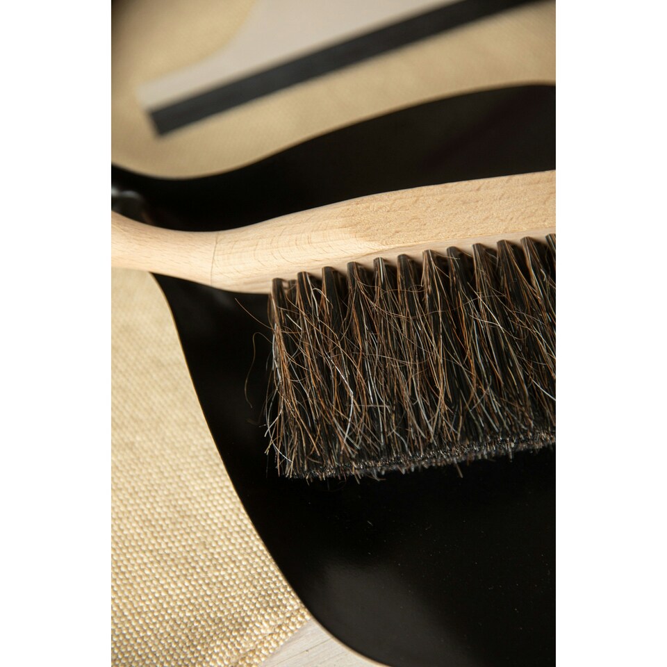 image 1 of Natural Elements Beechwood Dustpan and Brush Grey