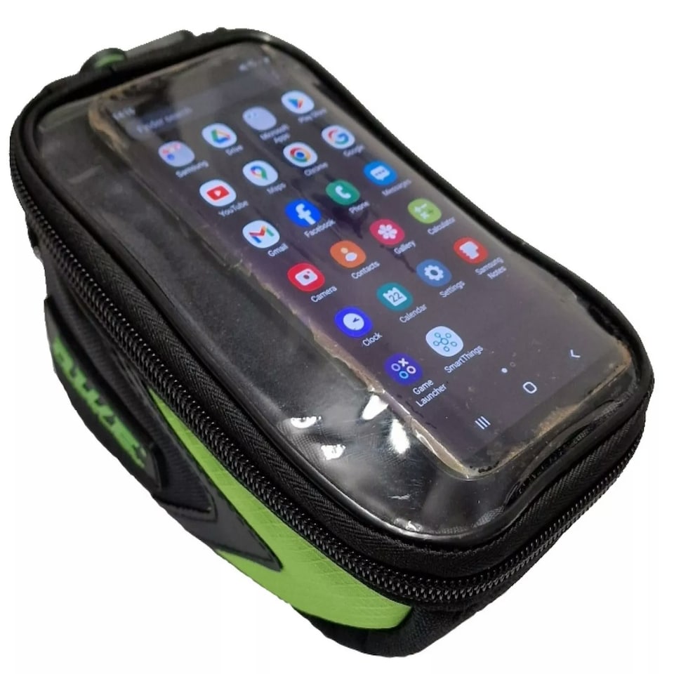 image 1 of AWE Bike Top Tube Smartphone Touchscreen Case/Bag Black/Green