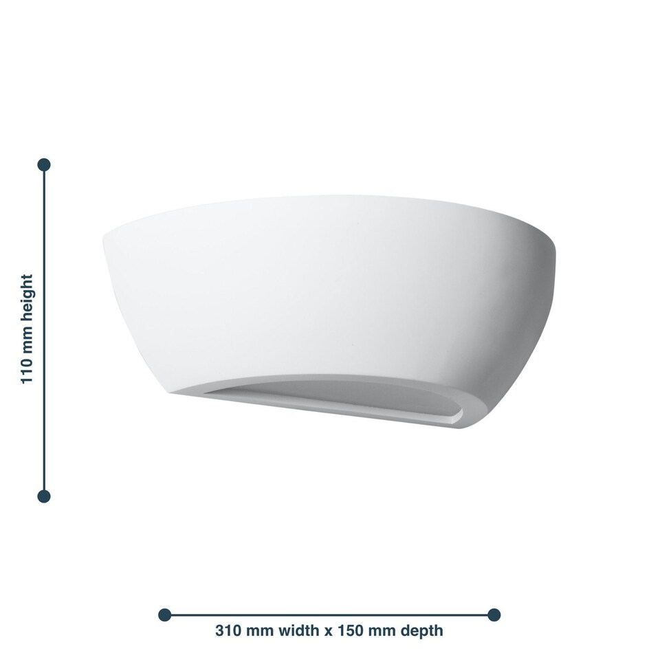 image 1 of First Choice Lighting Set of 2 Mazzaro White E14 Plaster Wall Lights White