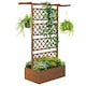 image 1 of Outsunny Wooden Trellis Planter, Raised Garden Bed for Climbing Plants, Natural