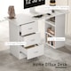image 4 of HOMCOM Computer Desk, Writing Table, PC Workstation with 3 Storage Shelves and Drawers, Silver Handle, for Home Office, White