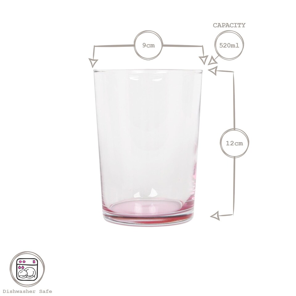 image 1 of LAV Bodega Highball Glasses - 520ml - Colour Base - Pack of 6 | Multi | Colour Base