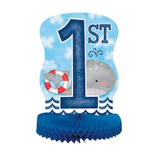 Unique Party Nautical 1st Birthday Honeycomb Centrepiece - Multicolour - 14 inches