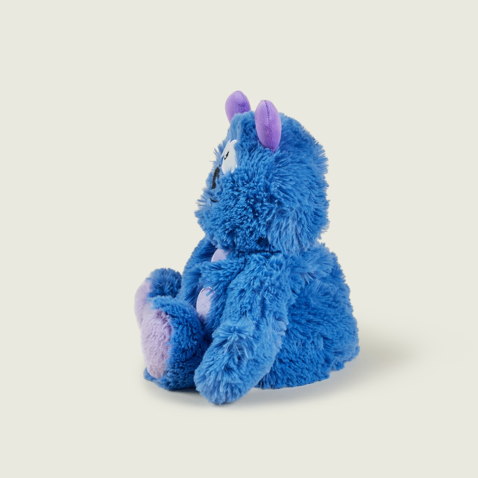 image 1 of Warmies Plush Blue Monster Microwavable Weighted Teddy with French Lavender Scent, Hot or Cold for Cool Relaxation and Warm Relief