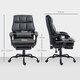 image 3 of HOMCOM Executive Office Chair with Footrest, PU Leather High Back Desk Chair with Lumbar Support, Swivel Computer Chair with Adjustable Height and Padding Armrests, Black