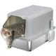image 1 of PawHut Stainless Steel Cat Litter Box with Removable Lid & Scoop Grey | One Size