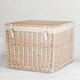 image 1 of Large Lined Wicker Laundry Basket N/A