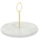 image 2 of Salerno Grey Marble Cake Stand With Gold Handle Grey