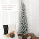 image 4 of HOMCOM 6 Foot Artificial Pencil Christmas Tree with Snow Flocked Tips, White
