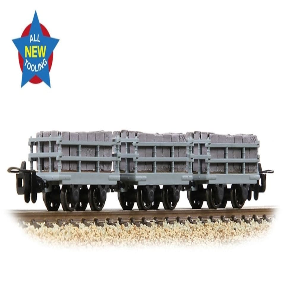 Bachmann Dinorwic Slate Wagon w/Sides Set (3) Grey Weathered