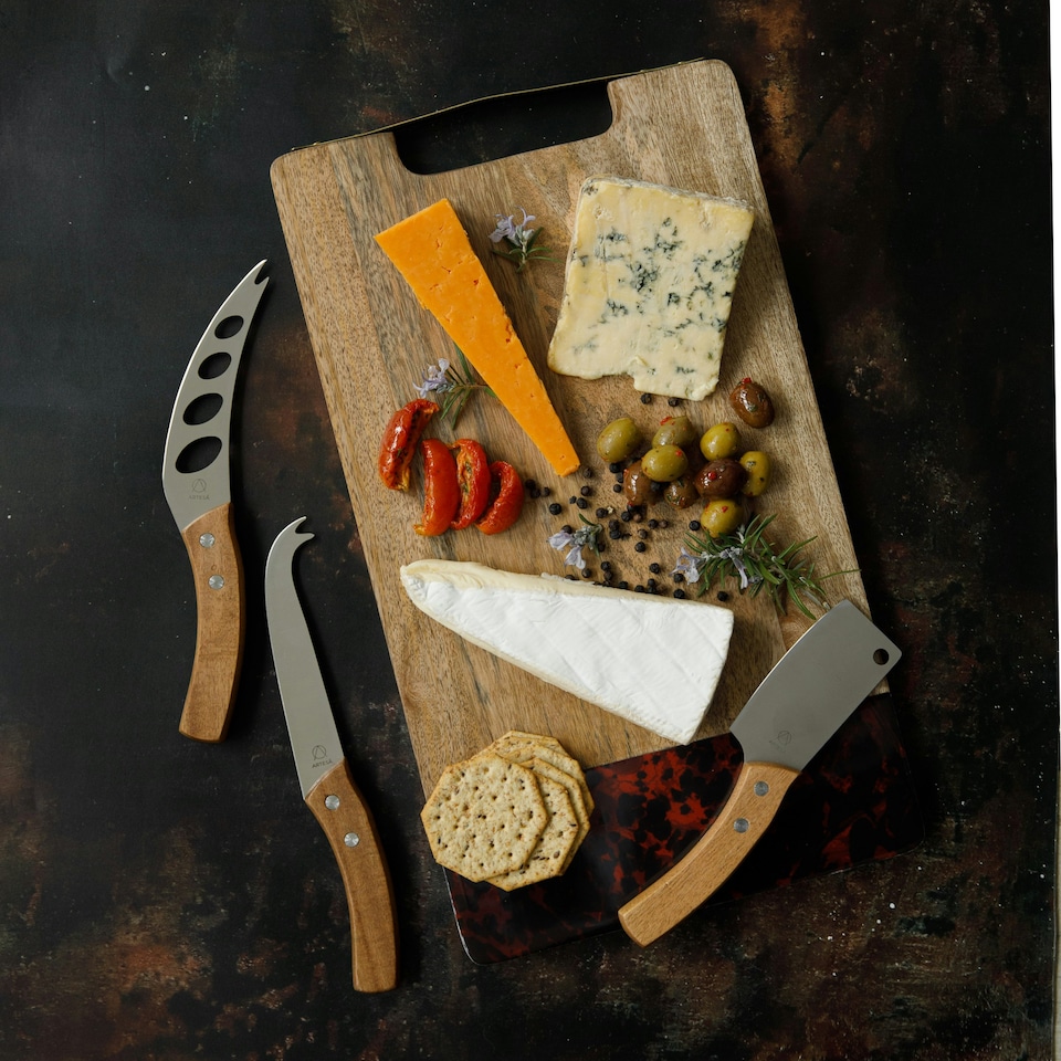 image 1 of Artesà Mango Wood Serving Platter Rectangular Tortoiseshell